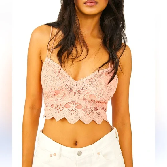 NWT Free People Ilektra Bralette Coral Mist size small - Picture 1 of 10
